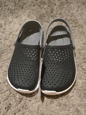 CROCS Literide Perforated Clog - Black And White Junior